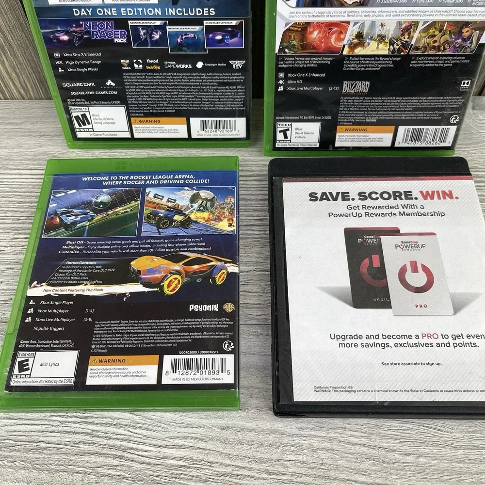 Lot Of 4 Xbox One Games Rocket League, Baseball 2017, Overwatch Tested Working